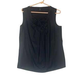 Talbots M sleeveless tank top blouse floral neckline 3D flowers chic career work